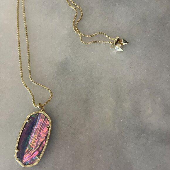 Kendra Scott Reid Abalone Long Necklace Adjustable Length NWOT - Picture 4 of 4